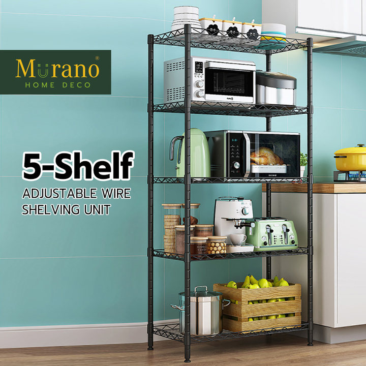 Gambar Murano 3 4 5 Layer Kitchen Rack Organizer Shelf Multipurpose Storage Rack Microwave Oven Shelves Rack