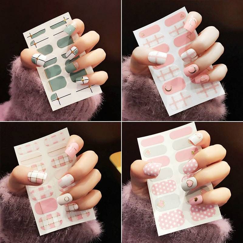 1 Tấm Sticker Dán Móng Tay Dễ Thương Tặng Kèm Duỗi