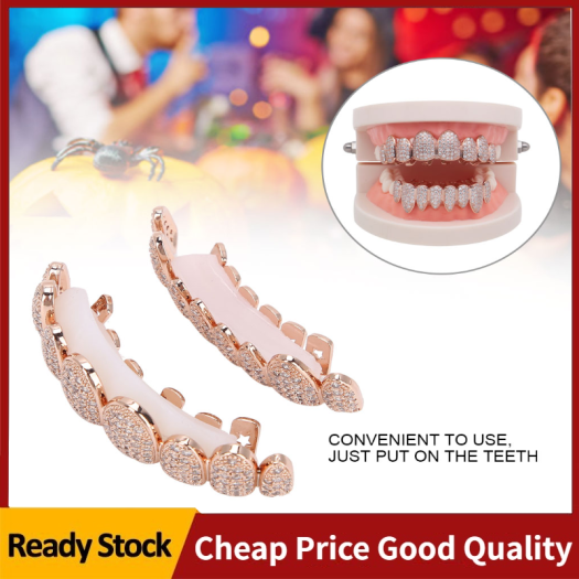 Bộ Răng Grillz, Đạo Cụ Hip Hop, Trang Trí Răng Grillz Cho Món Quà Tiệc Halloween Bộ Đồ Vàng Hồng