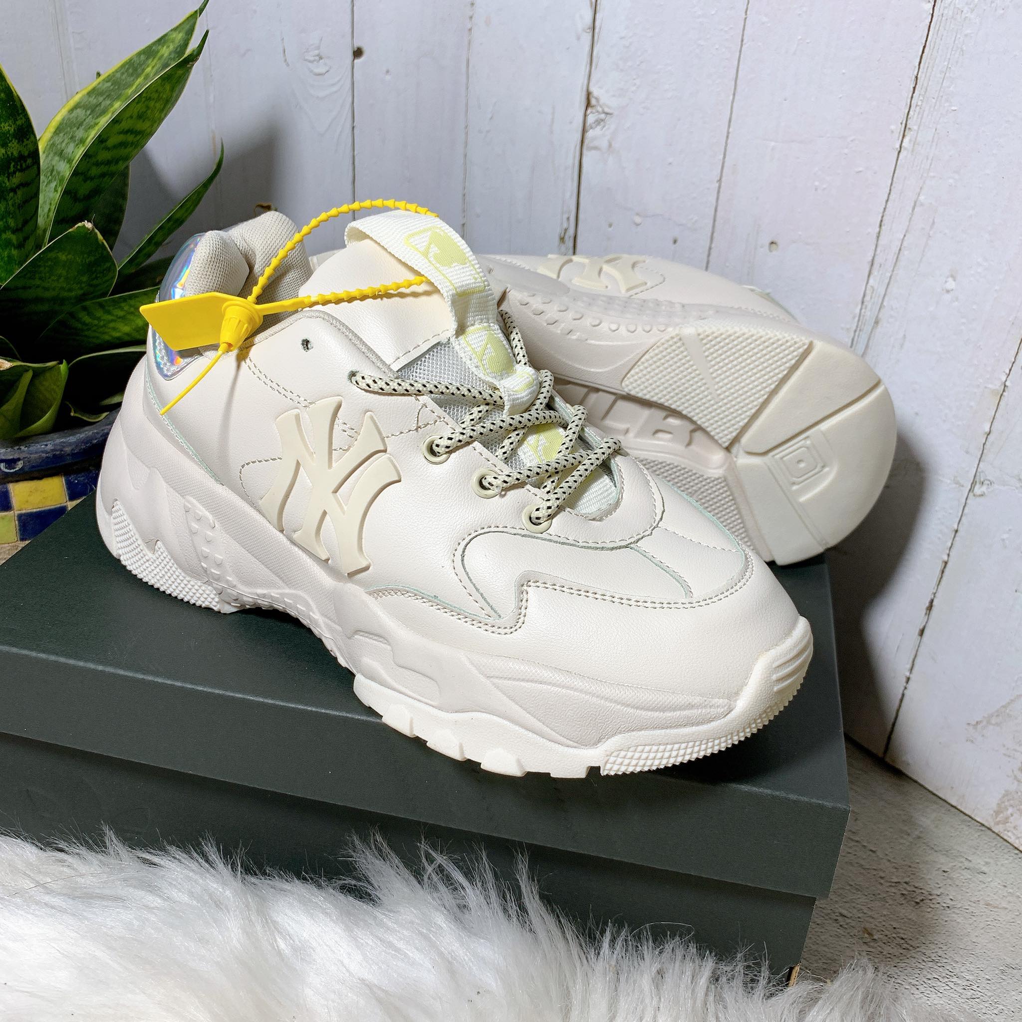 Giày sneaker đế cao NY MLB full da đẹp hàng chuẩn - tặng hộp