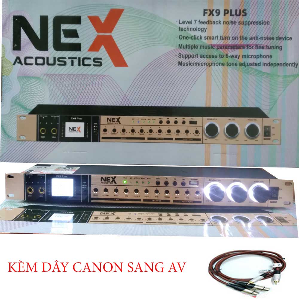 Vang cơ chống hú nex fx9 plus- vang chống hú tốt, có bluetooh, cổng quang, usb