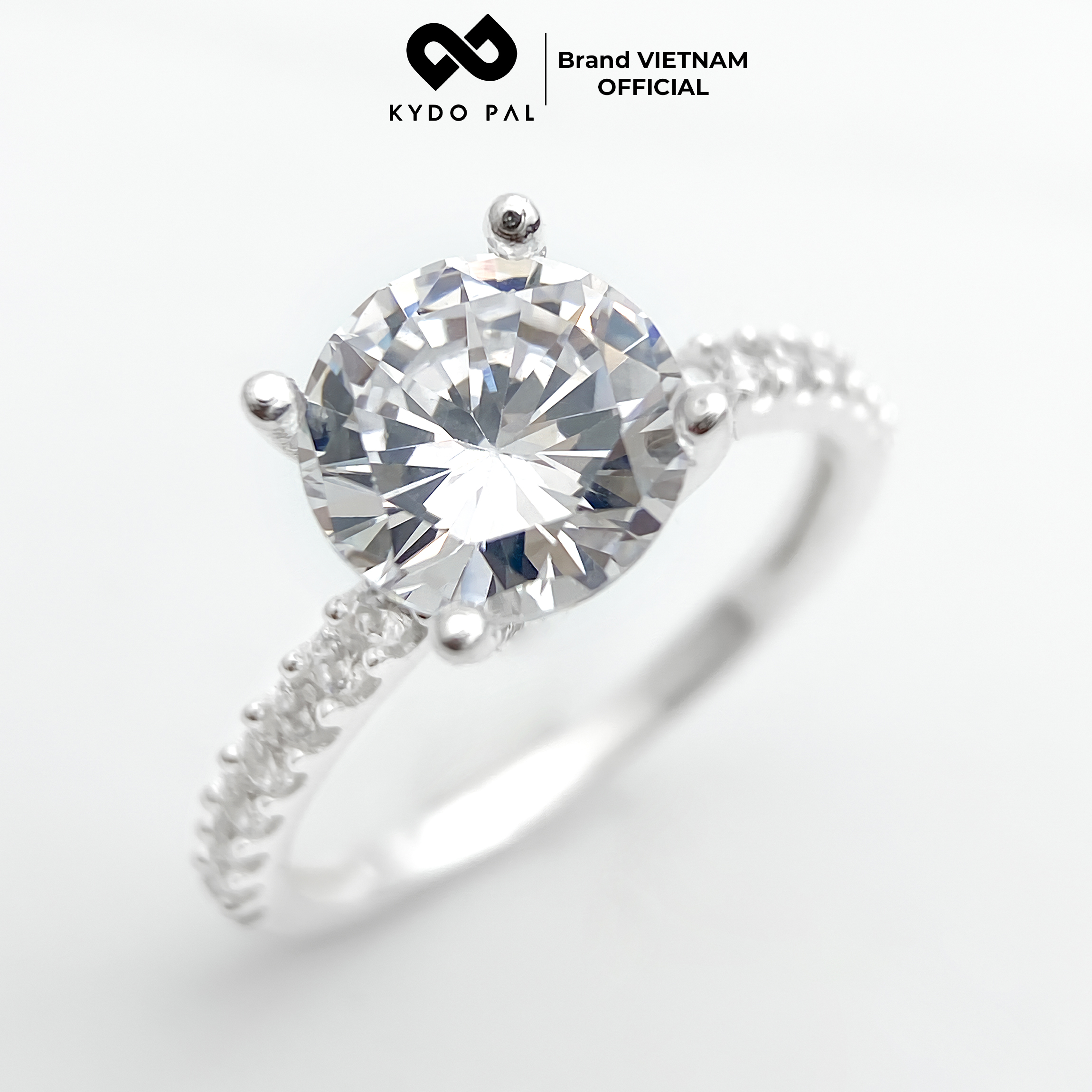 Nhẫn bạc nữ 925 KYDOPAL đính đá cao cấp trang sức bạc cá tính sang trọng - 9N22