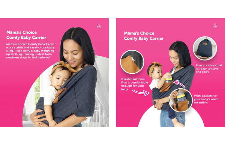 Mamas Choice Comfy Baby Carrier Easy to Wear Hands Free Baby