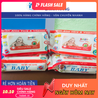 Bịch khăn Giấy Ướt Baby Thiên Phúc Vitamin E Cho Bé (100 tờ/gói)