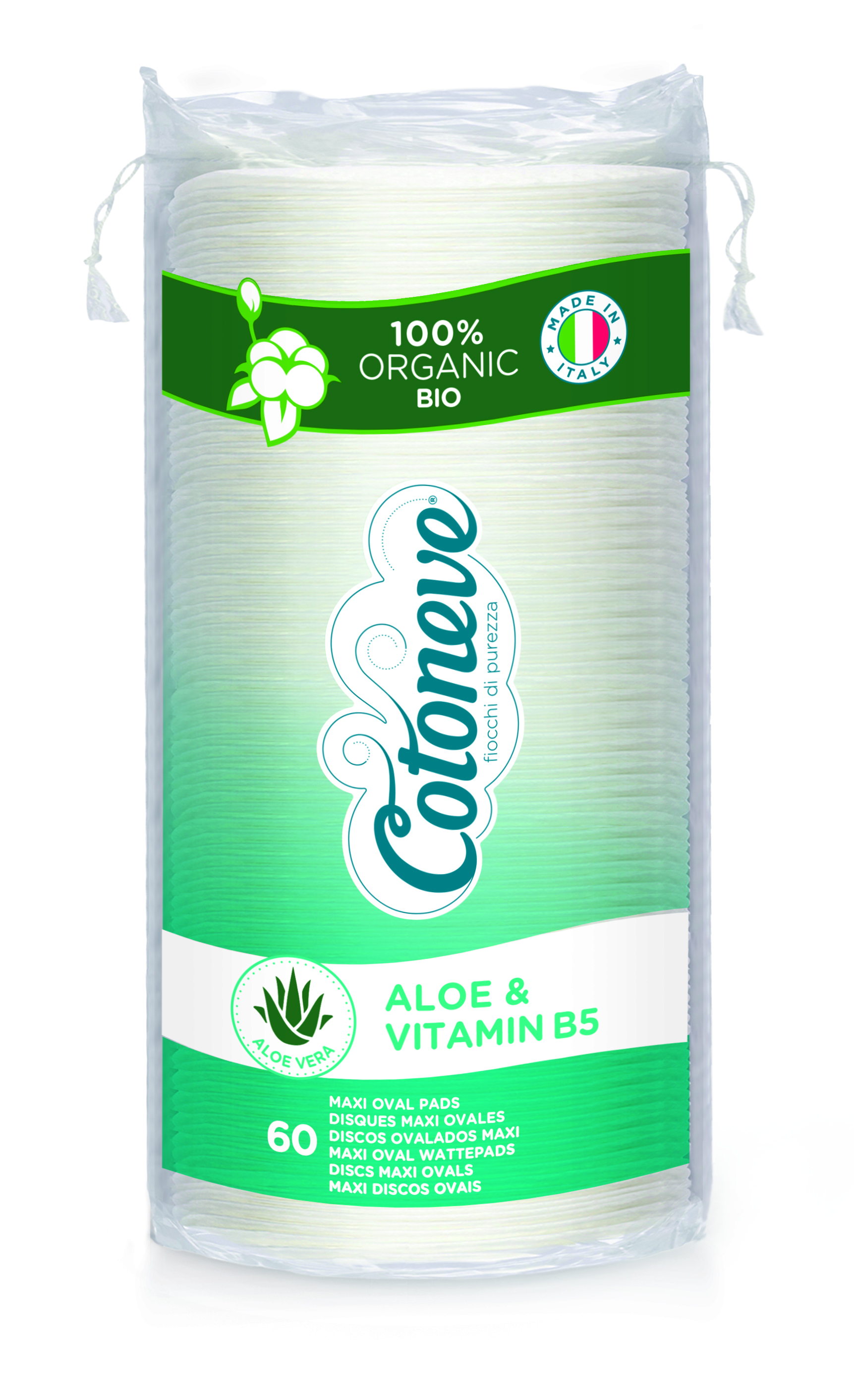Bông tẩy trang hữu cơ 60 miếng maxi 2in1 cotoneve