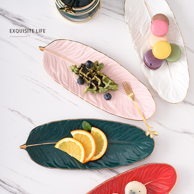 Gambar Nordic High end Light Luxury Net Red Ceramic Jewelry Storage Plate Home Snack Plate Candy Plate Dessert Plate Dessert Plate