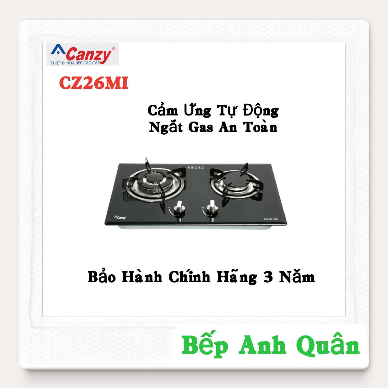 Bếp Ga Âm Tự Động Ngắt GAS CANZY CZ26MI 70Cm