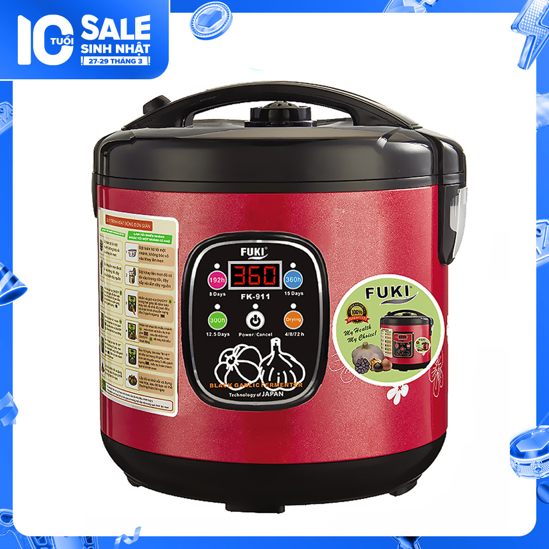 [HCM]Máy làm tỏi đen Nhật Bản Fuki 6L FK-911 dòng tuỳ chỉnh (đỏ mận)