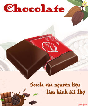 Socola sữa  nguyên liệu làm bánh block 1kg