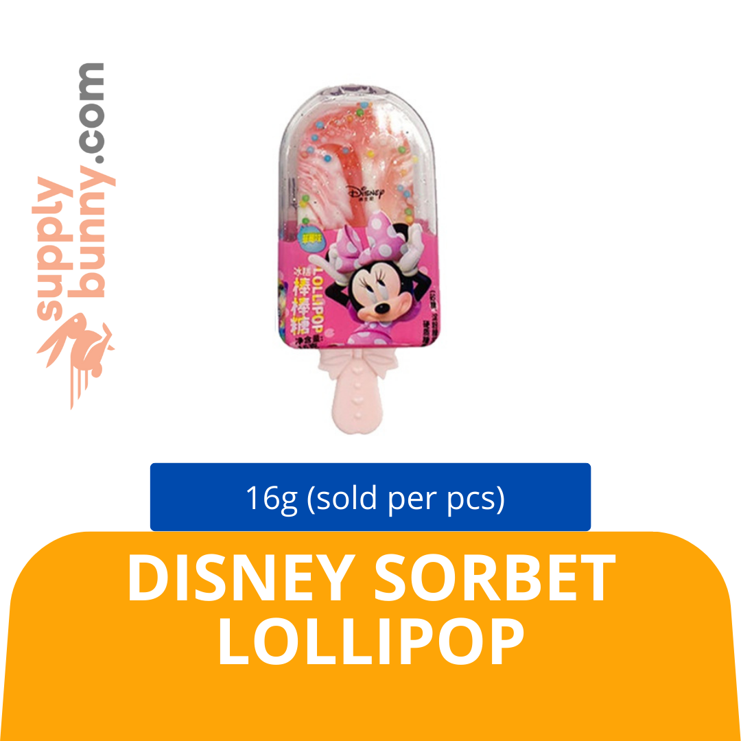 Disney Sorbet Lollipop Strawberry Flavor 16g (sold per pcs) Mix SKU: 6924762320777