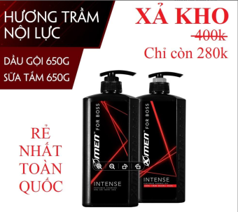 Combo Dầu Gội Nước Hoa XMen For Boss Motion/Intense/Luxury 650g + Sữa Tắm Nước Hoa XMen For Boss 650g
