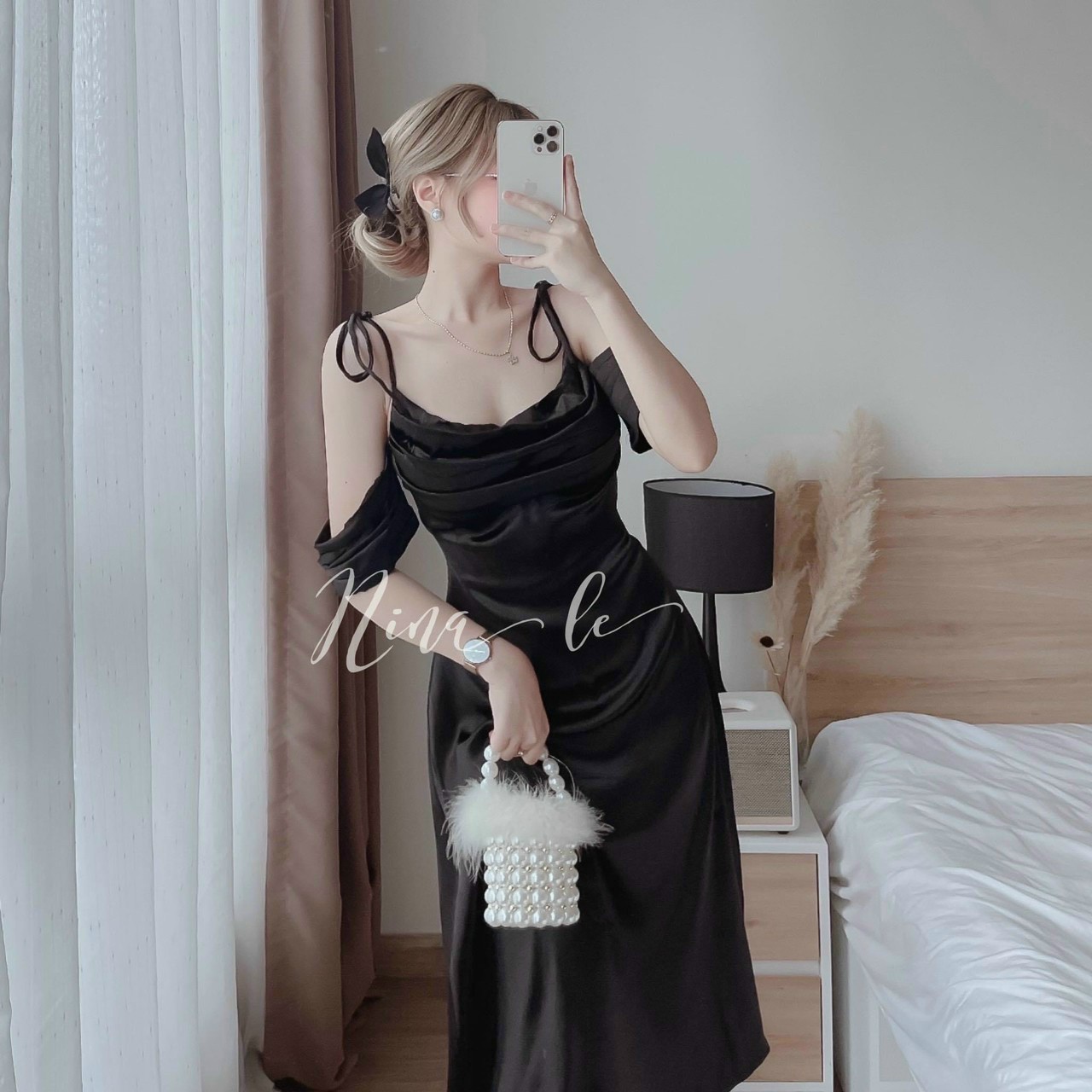 Đầm phi lụa 2 lớp có mút - đầm 2 dây gợi cảm phong cách - màu trắng sang chảnh
