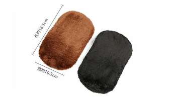 Găng Tay Lông Mềm Bàn Chải Lông Mềm Lau Sạch Đánh Bóng Giày Da - Đen