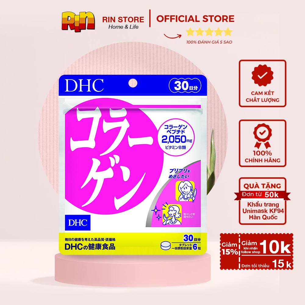 Viên uống DHC Collagen chứa collagen nuôi dưỡng da săn chắc, cải thiện độ đàn hồi 30 ngày - Hàng nội địa Nhật Bản Rin Store