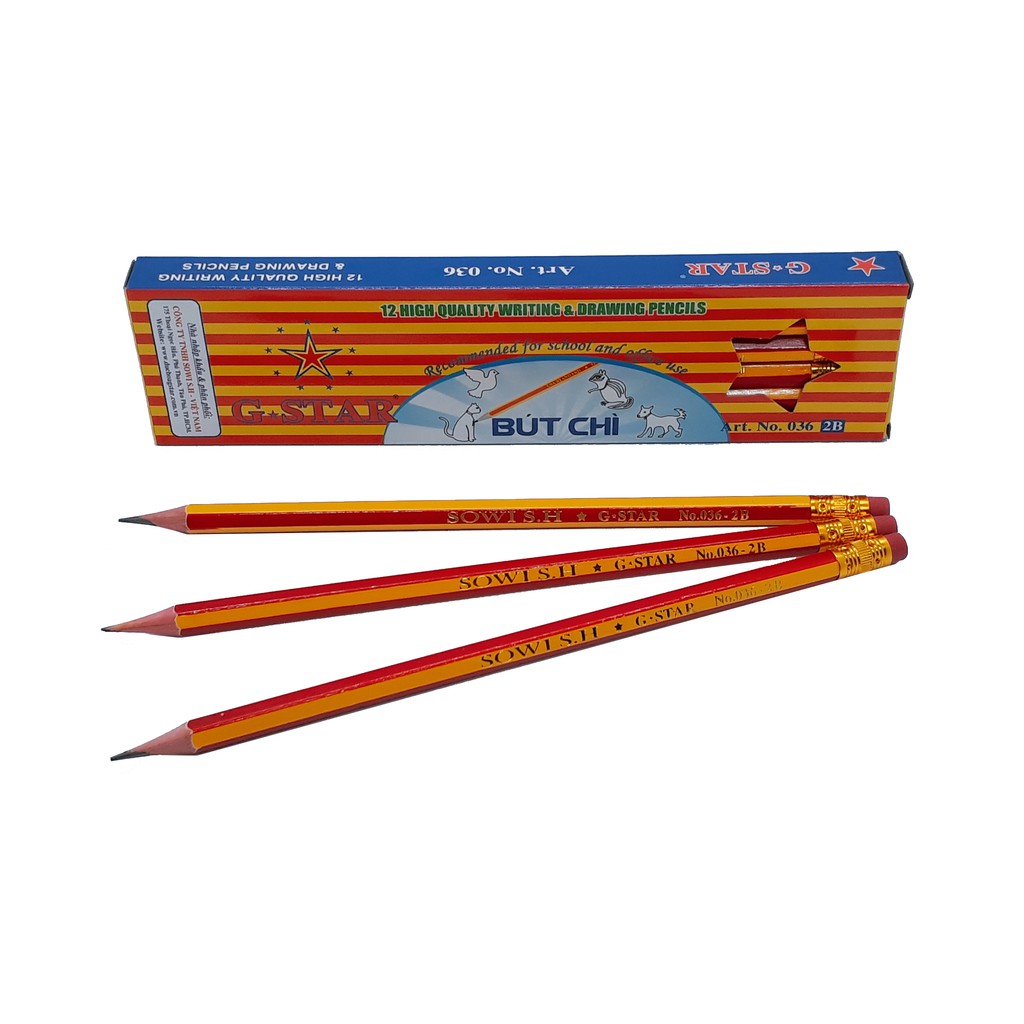 Hộp 12 cây viết chì gỗ 2b g-star 036