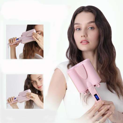 máy tạo kiểu tóc nữ - Máy Làm Tóc Xoăn Sóng Nước 3 Trục - máy uốn tóc soăn mua ngay Máy Làm Tóc Xoăn Sóng Nước 3 Trục LCD 15 Mức Chỉnh Nhiệt Độ - Kẹp 3 Càng cao cấp 2019.