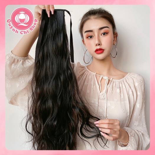 Đuôi tóc giả cột xù CAO CẤP, dài 60cm xoăn HÀN QUỐC