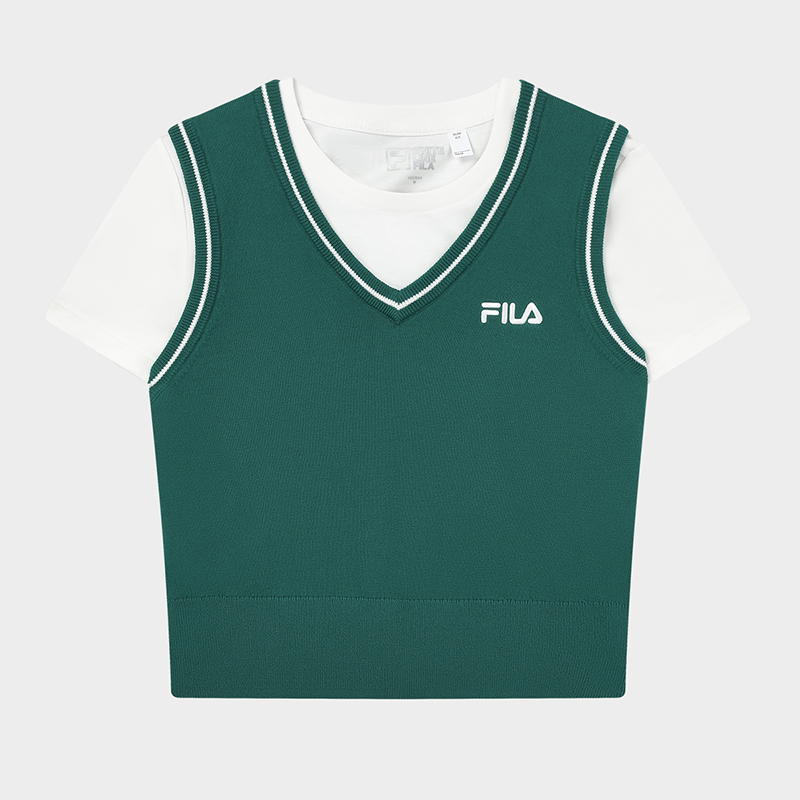 FILA CORE Women's COURT LEGEND ORIGINALE Short Sleeve T-shirt in Green · v2