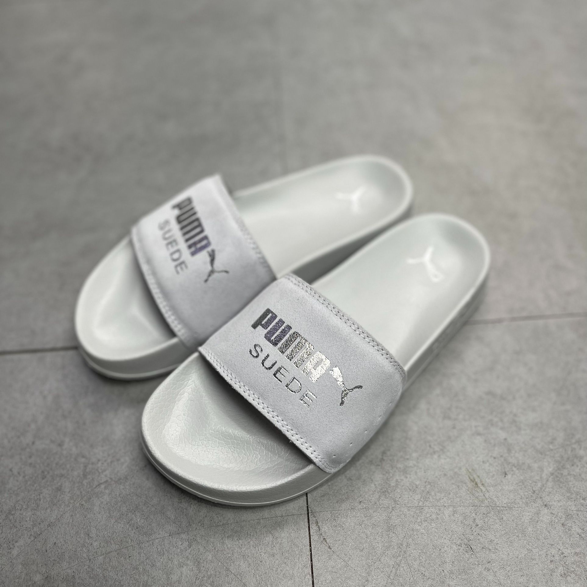Dép chính hãng | puma suade grey - xám full | hàng authentic
