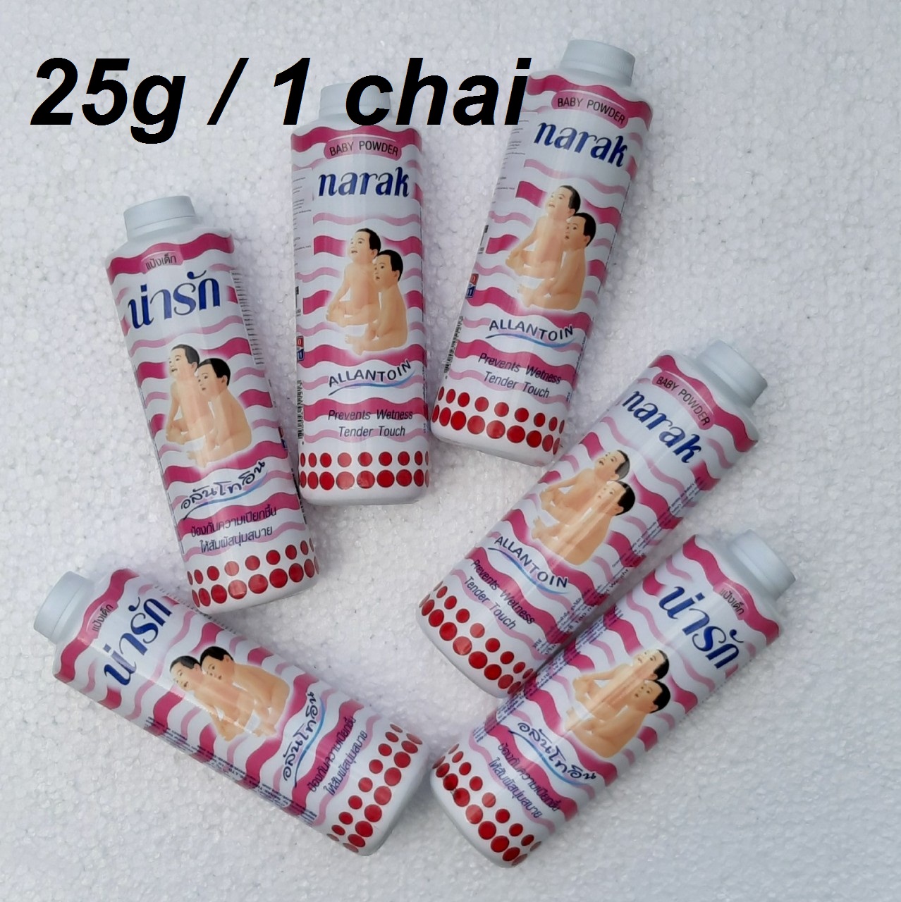 [HCM] Combo 12  Phấn rôm Narak hương thơm dịu nhẹ  rôm sẩy trẻ em cả người lớn  25g hủ  Thái Lan
