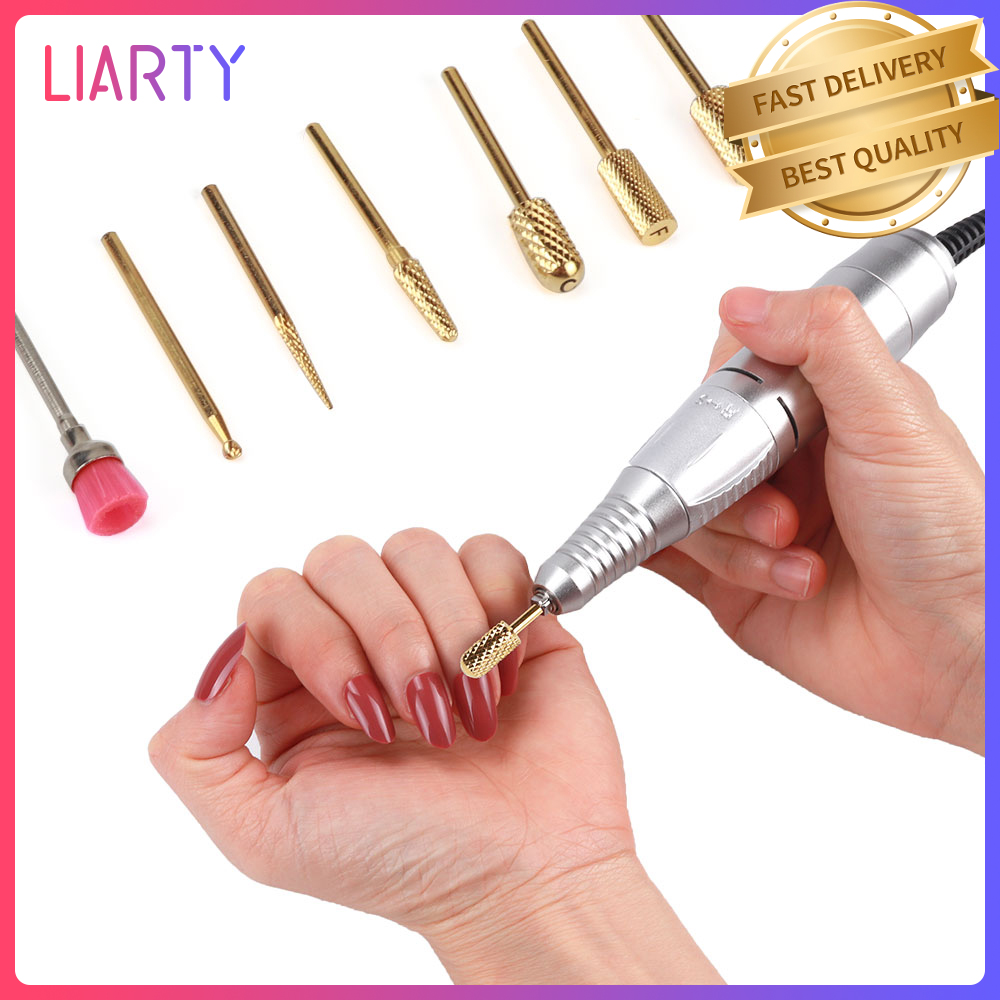 Gambar LIARTY Nail Drill Bit 7PS Durable Superior Portable Tungsten Carbide Acrylic Nail File Nail Drill Bit Tool