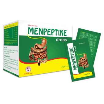 Thực phẩm chức năng chăm sóc hệ tiêu hóa - Men tiêu hóa Siro Menpeptine Drops MDP - Hộp 20 gói 5ml