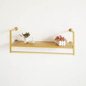 Giá Treo Quần Áo Treo Tường Đơn Giản Bằng Sắt Rèn Có Đĩa Giá Treo Quần Áo Màu Vàng Gắn Tường