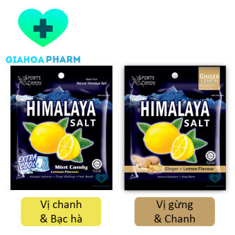 Kẹo chanh muối Himalaya Salt vị bạc hà (Mint Candy) / vị gừng (Ginger) Lemon Flavour (MALAYSIA) bù khoáng, thông cổ cọng [Sports candy]