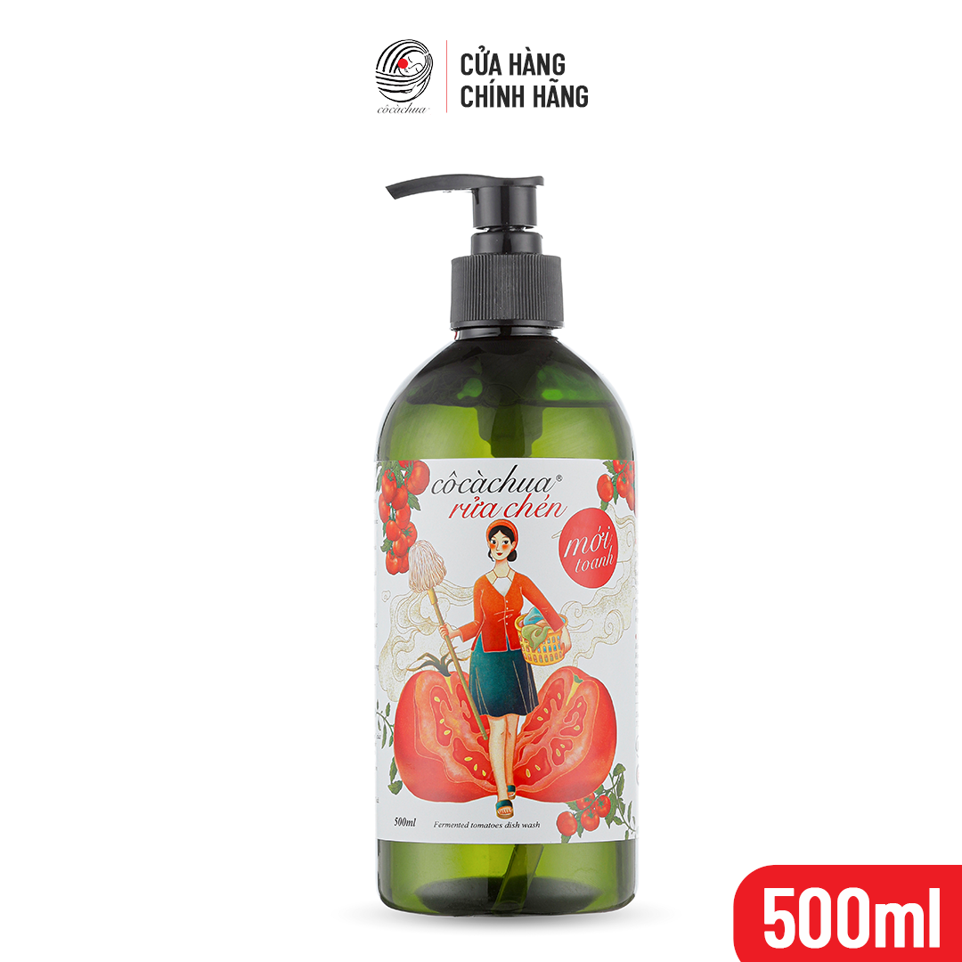 Nước rửa chén sinh học 500ml cô cà chua mới toanh an toàn cho bé bảo vệ da tay