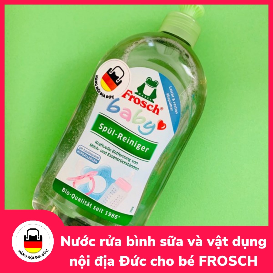 Nước rửa sinh học dành cho bình sữa và vật dụng cho bé nội địa Đức FROSH Baby Spül Reiniger 500ml