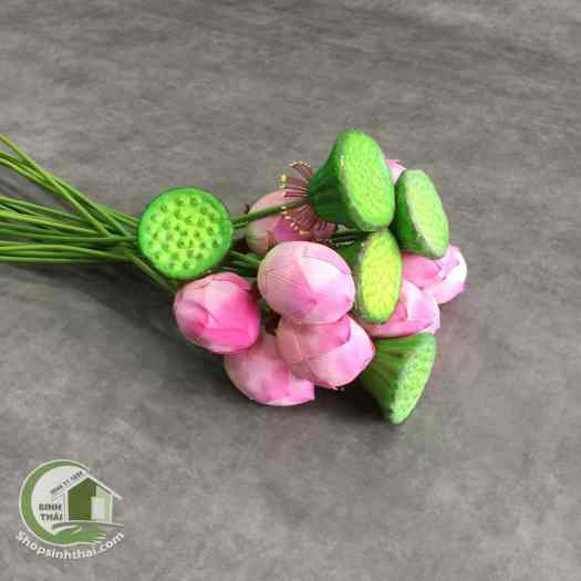 Cành hoa sen giả - cành sen vải lụa cao cấp