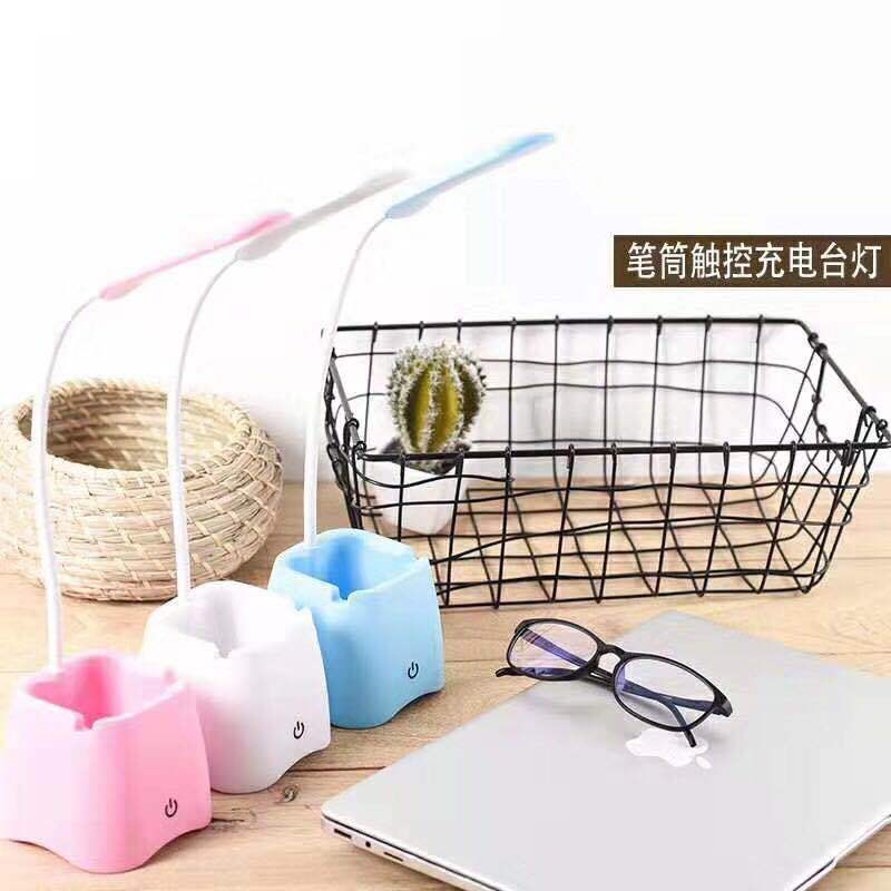 Đèn bàn chống cận cảm ứng có ngăn đựng bút – đèn đọc sách - đèn bàn - den hoc - den ban -đèn học sạc pin