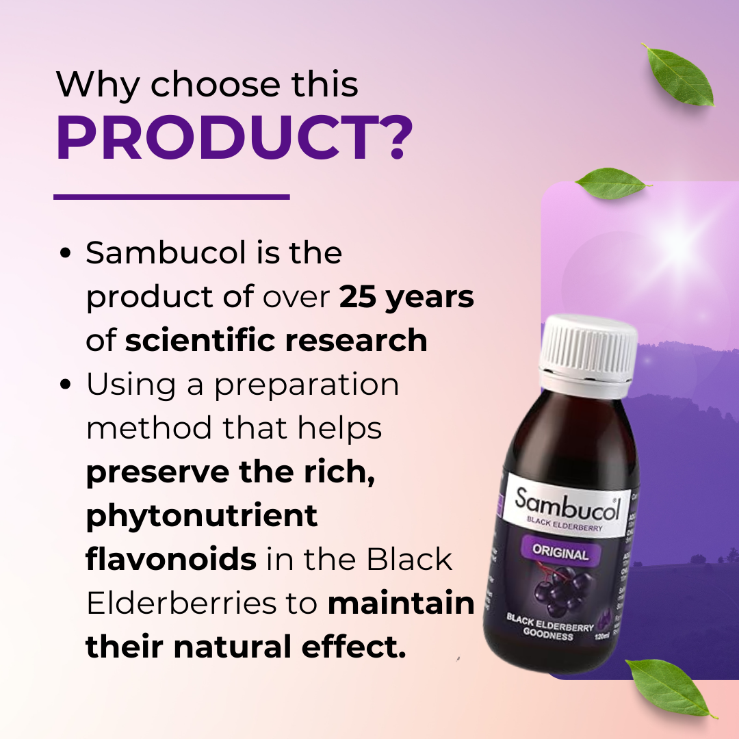 Why Choose Sambucol Original Liquid, Black Elderberry Extract, 120ml
