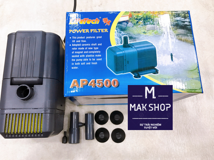 Máy bơm, máy lọc lifetech ap 4500 50w cho hồ cá cảnh, bơm nước hòn non bộ, tiểu cảnh
