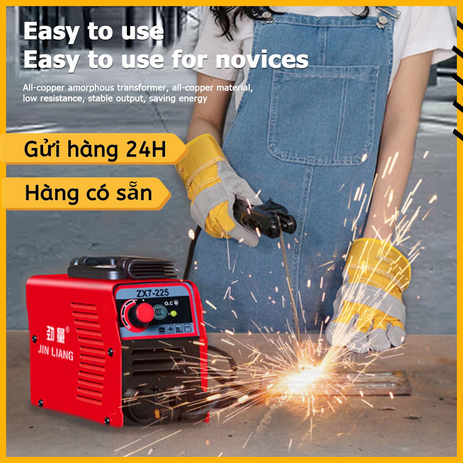 Máy hàn điện tử mini 220v biến tần cầm tay gia dụng máy hàn jin liang zx7-225