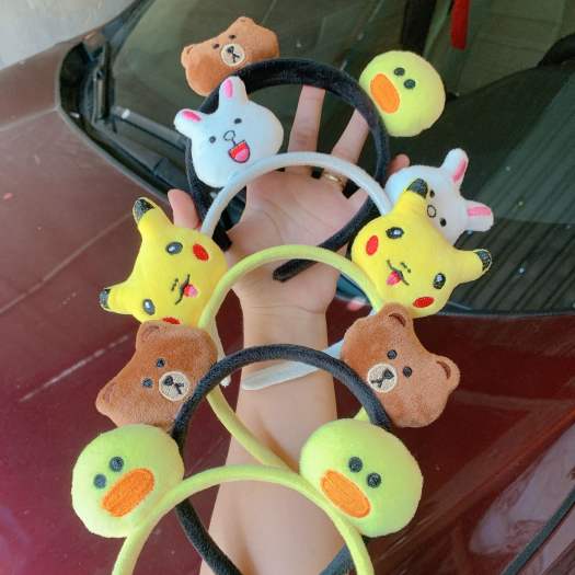 CC34 Cài tóc bờm tóc băng đô nữ 2 con thỏ lông xù gấu  vịt