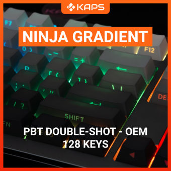 Keycap Ninja Gradient PBT xuyên led profile OEM in double-shot 128 nút cho bàn phím cơ layout 108/104/98/87/84/75