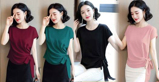 Áo Sơ Mi Nữ , Cổ Tròn, Siêu Phẩm Mùa Hè