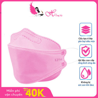Combo 50 Khẩu Trang Kf94 hồng Xinh 10 chiếc 4 Lớp Lọc Khí  Quai Đeo Mềm Mại, Thiết Kế 4d Không Lem Son G01