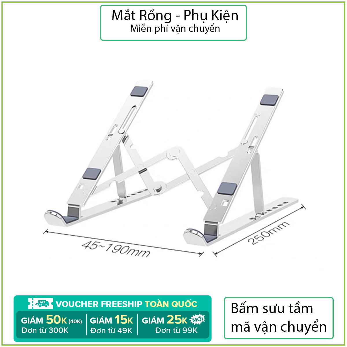 Giá đỡ laptop hợp kim nhôm siêu bền, có cao su chống trượt điều chỉnh độ nghiên nhiều cấp độ dễ mang theo trong balo khi đi học, làm việc V753