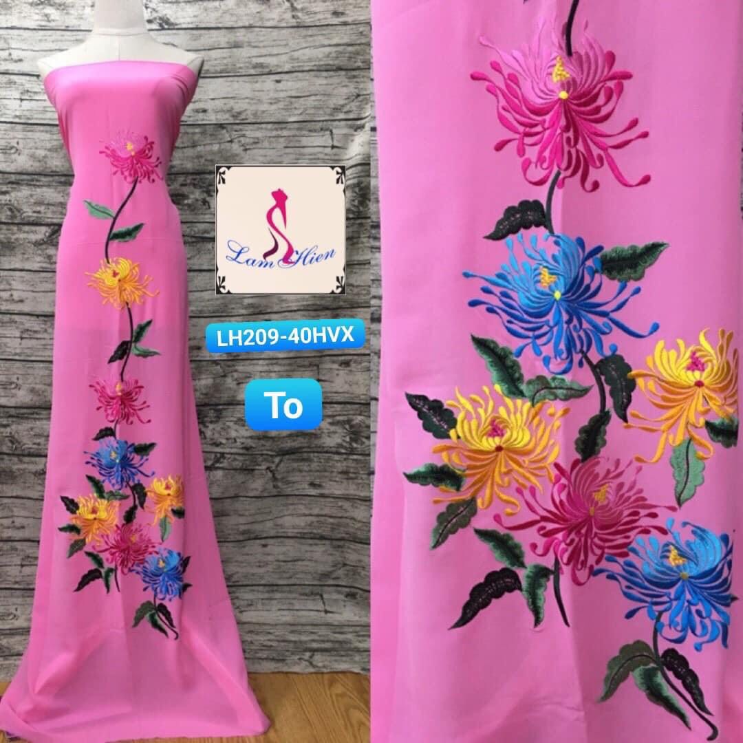 Vải áo dài thêu, rẻ đẹp thời trang LH209