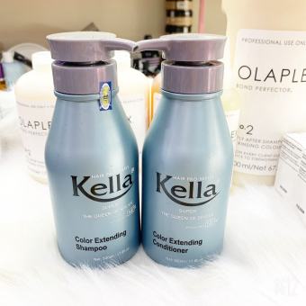 Combo Dầu Gội + Dầu Xả Kella Xám Giữ Màu Tóc Nhuộm Lâu Phai 500MLx2
