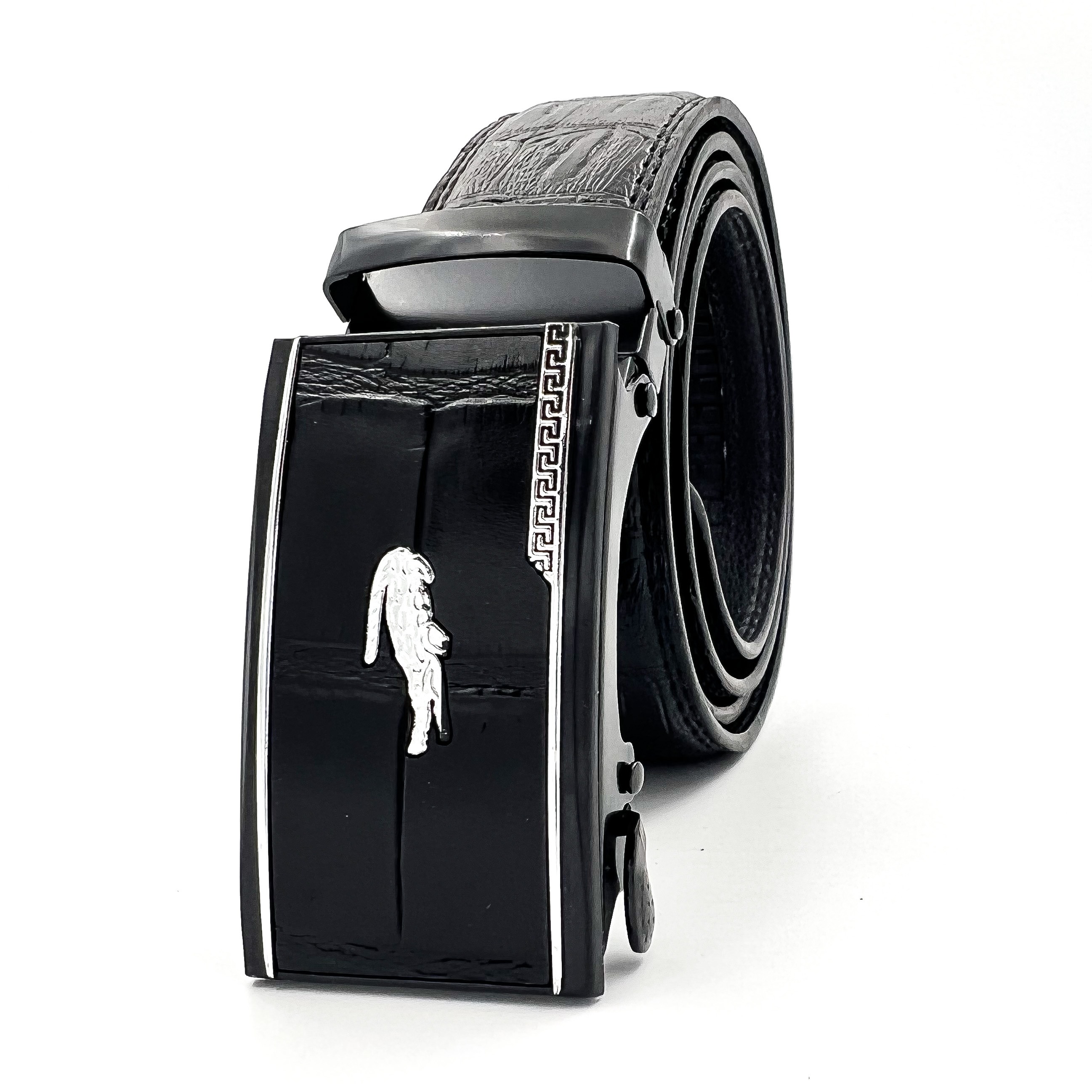 Thắt lưng nam vân da cá sấu, Nịt nam phong cách Hàn Quốc, khóa kim loại tự động thông minh TL18