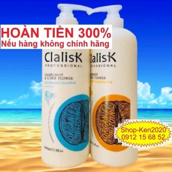 Cặp dầu gội xả bưởi Clalisk 1000ml x2 chống rụng kích thích mọc tóc