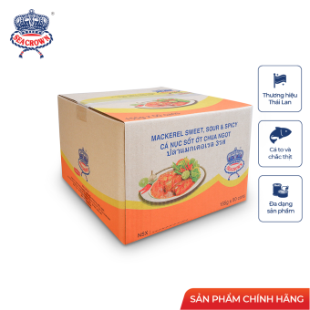 Cá hộp Sea Crown cá Nục sốt ớt chua ngọt-Thùng 50 lon