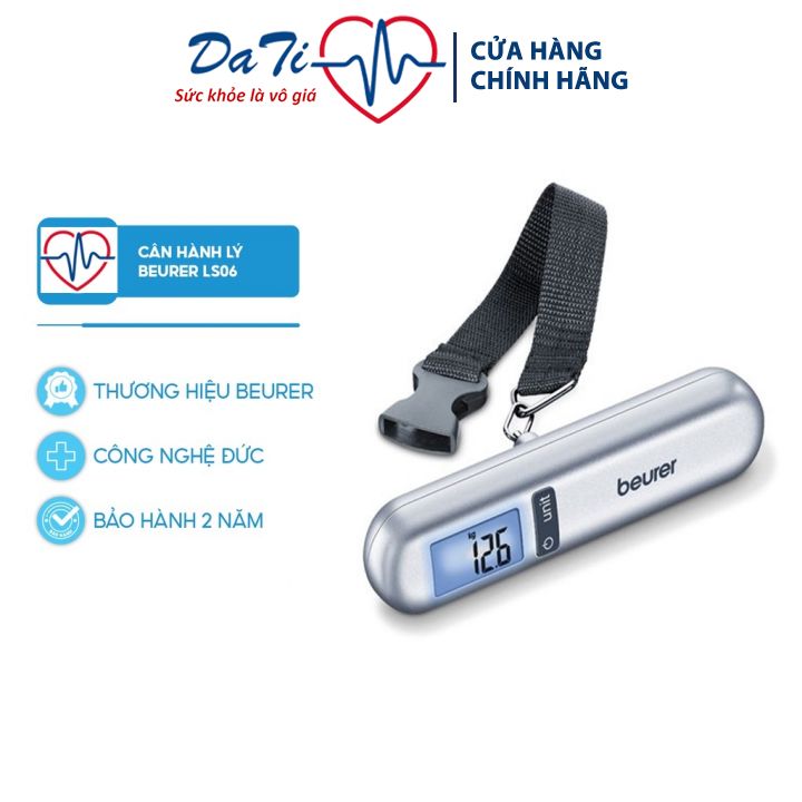 Cân hành lý điện tử cầm tay beurer ls06 có thước đo băng rút, bảo hành 24 tháng - dati_medical