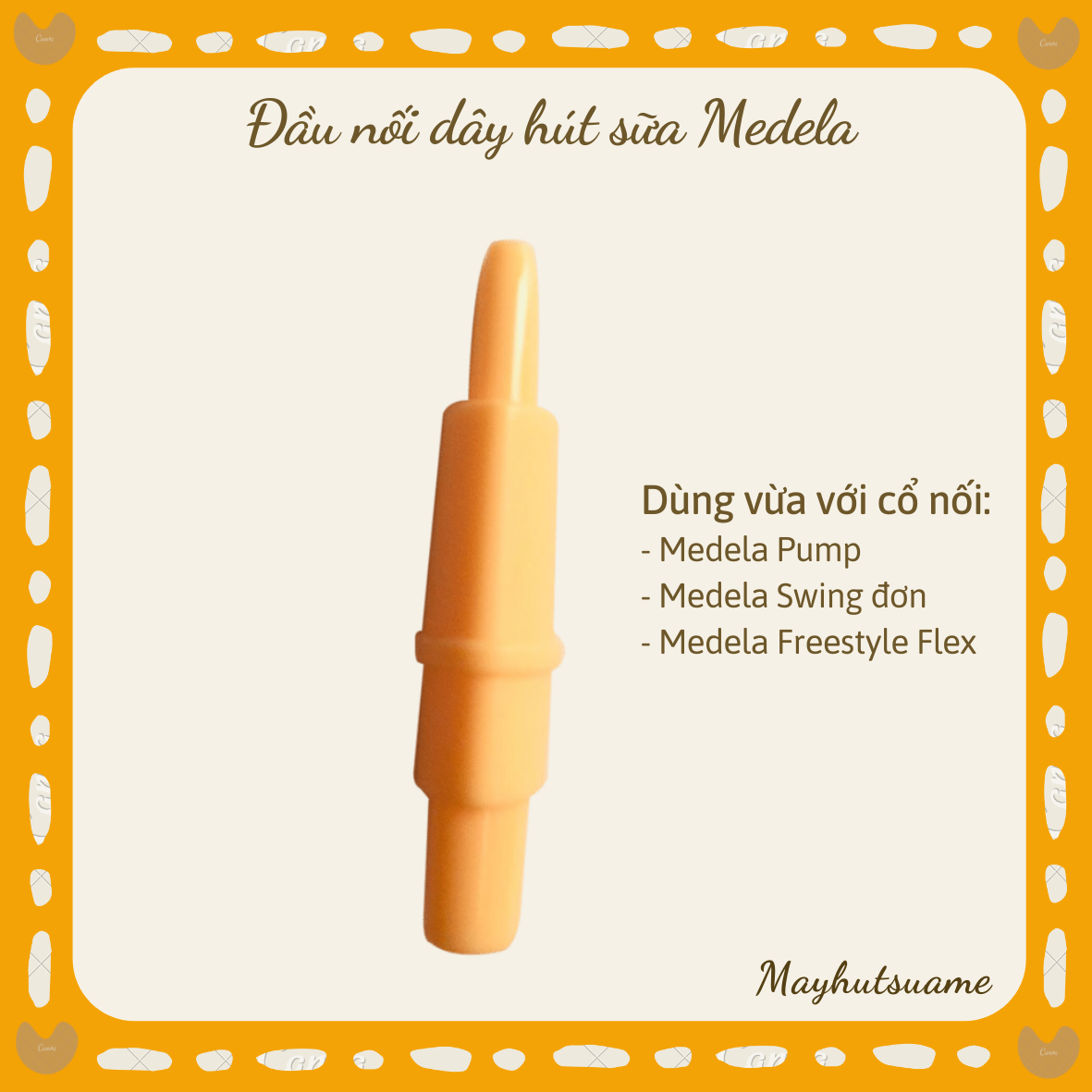 Đầu nối nút dây máy hút sữa với cổ phễu - Dùng cho máy hút sữa Medela Pump, MaxFlow, Freestyle Flex, Swing Maxi Flex, Swing đơn