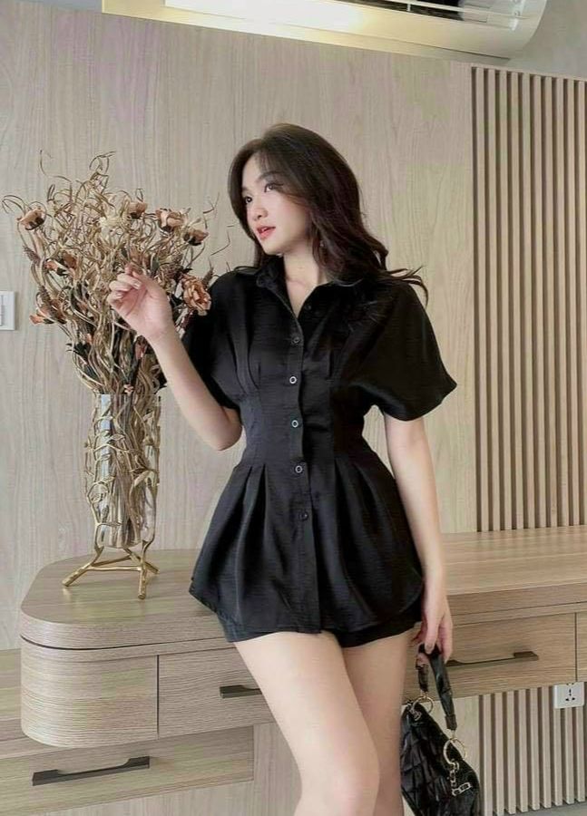 Set Bộ nữ kiểu dáng ôm eo chất liệu satin cao cấp thiết kế sang chảnh phù hợp dự tiệc thời trang HARI