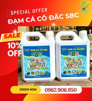Đạm Cá Cô Đặc SBC Can 5Lit – Phân Bón Hữu Cơ Đậm Đặc, Tơi Xốp Đất, Kích Rễ, Phát Đọt, Bật Mầm, Xanh Cây