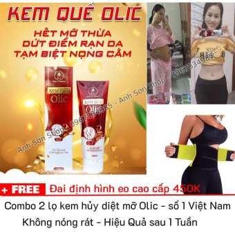 Combo 2 kem tan mỡ OLic tặng 1 đai